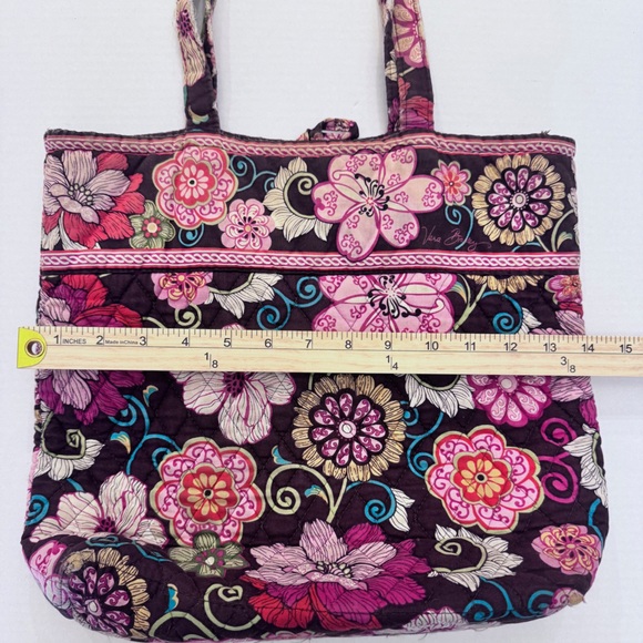 VERA BRADLEY Libby MOD Floral Pink & Brown Retired Shoulder Bag Handbag Purse - Picture 6 of 8